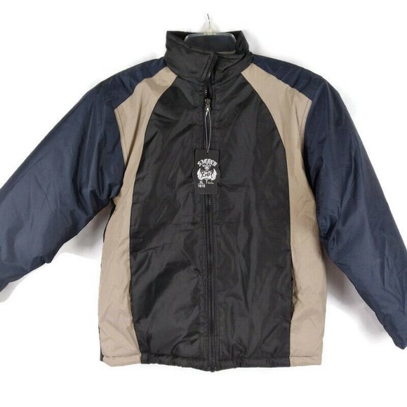 NEW Sacred Cult Boys Blue Black Full-Zip Coat Kids Insulated Jacket Sz XL 16/18 - Picture 1 of 8
